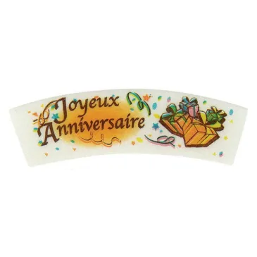 Décor azyme vanille Joyeux Anniversaire (lot de 24)