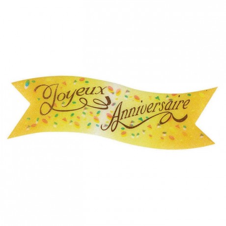 Décor azyme vanille Joyeux Anniversaire (lot de 24)