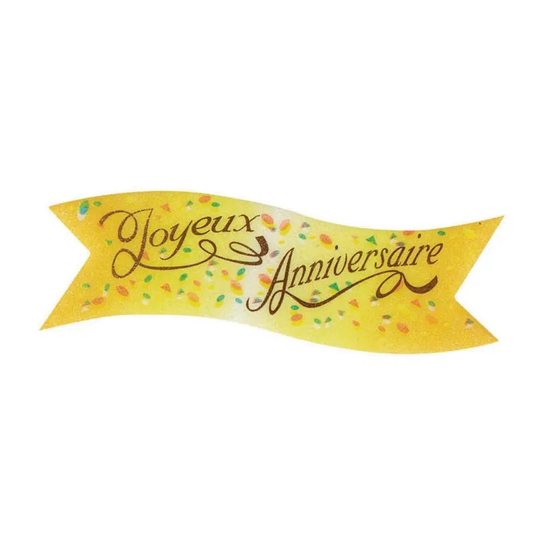 Décor azyme vanille Joyeux Anniversaire (lot de 24)
