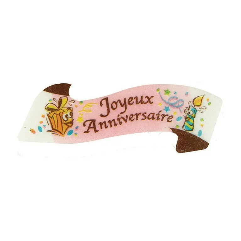 Joyeux anniversaire aromatised vanilla edible decoration (24 pcs)