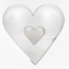 Découpoir FunCakes cœur dans cœur 4,5 cm