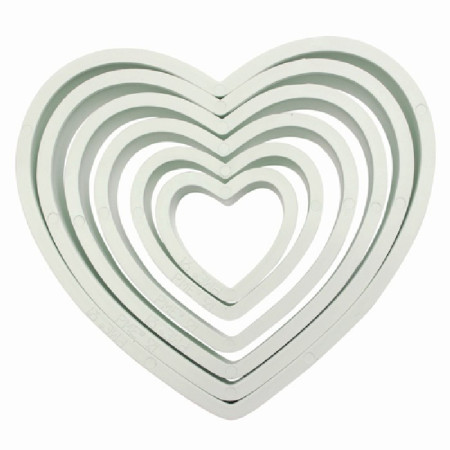 PME Plastic Cutter Heart Set/6