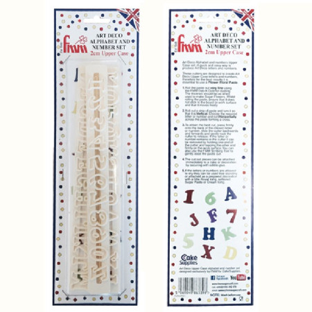 Découpoirs Tappits FMM alphabets et nombres Art Deco Upper Case