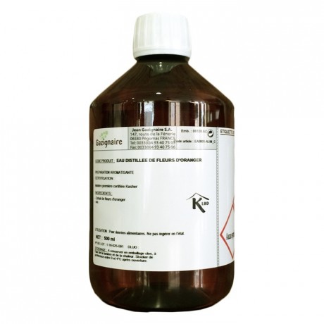 Eau distillée d'arôme naturel fleur d'oranger 500 mL