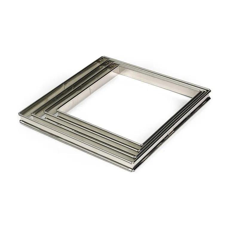Square tart ring stainless steel H20 180x180 mm
