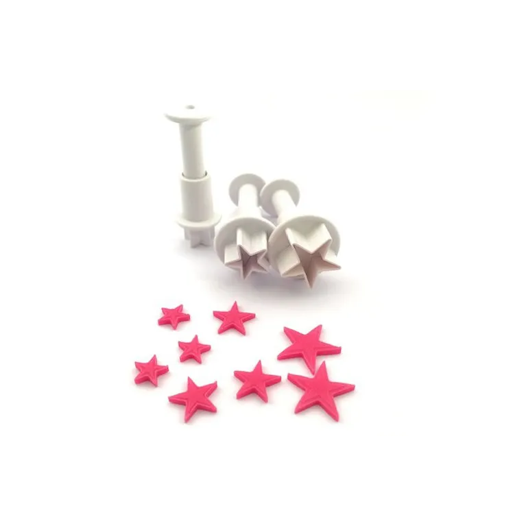 Découpoir poussoir Dekofee étoiles (lot de 3)