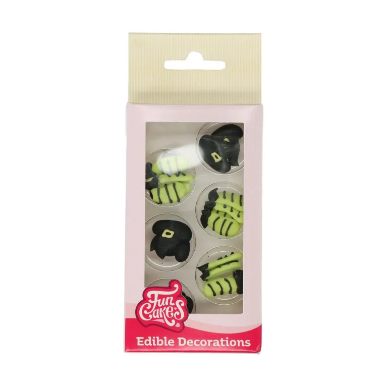 FunCakes Sugar Decorations Witch Hat & Leg 12 pieces