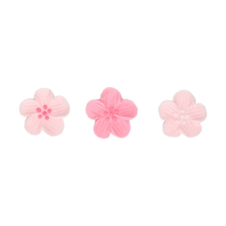 Décors en sucre FunCakes Mélange de fleurs roses 24 pièces