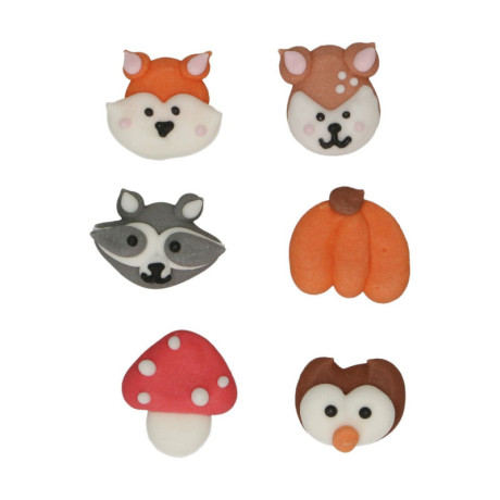 Décors en sucre FunCakes Animaux de la forêt 8 pièces