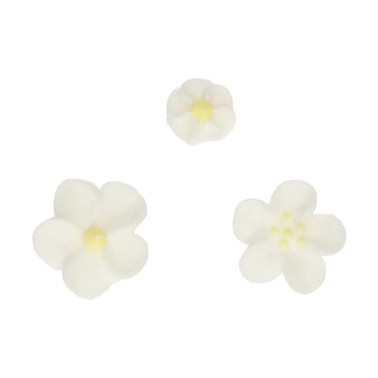 Décors en sucre FunCakes Fleurs blanches et jaunes 32 pièces