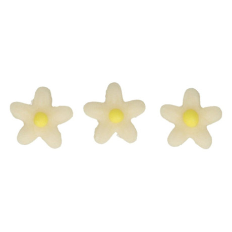 FunCakes Marzipan Decorations Chrysanthemum White/Yellow 30 pieces