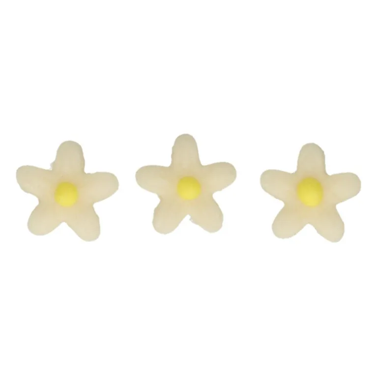 Décors en pâte d’amande FunCakes Chrysanthème blanc/jaune 30 pièces