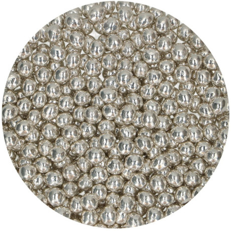 Perles craquantes de chocolat FunCakes Metallic Silver 60 g