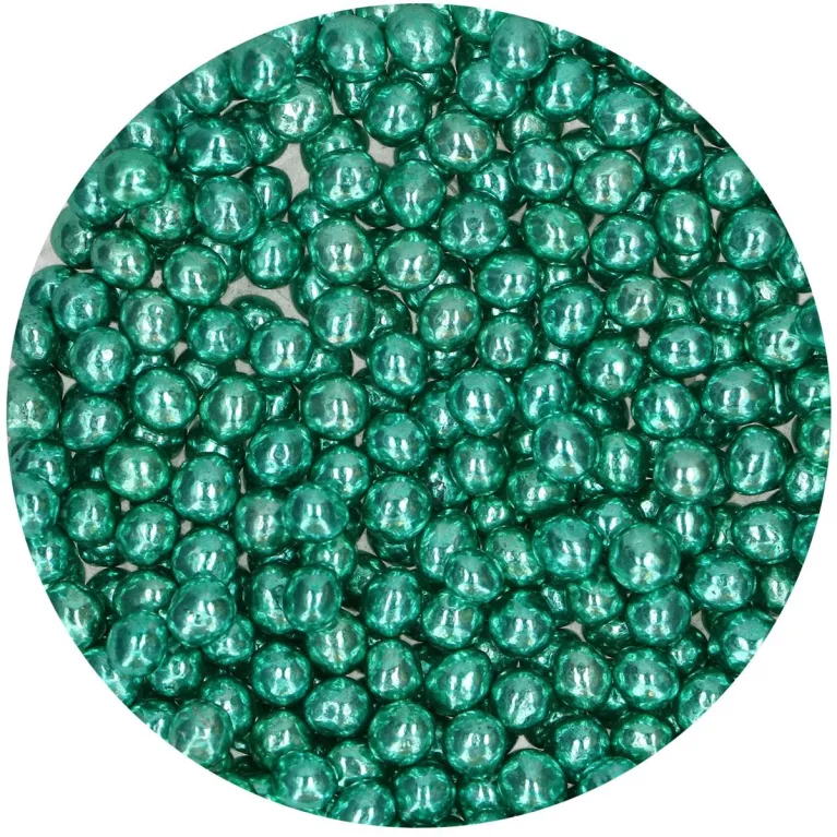 Perles craquantes de chocolat FunCakes Metallic Green 60 g