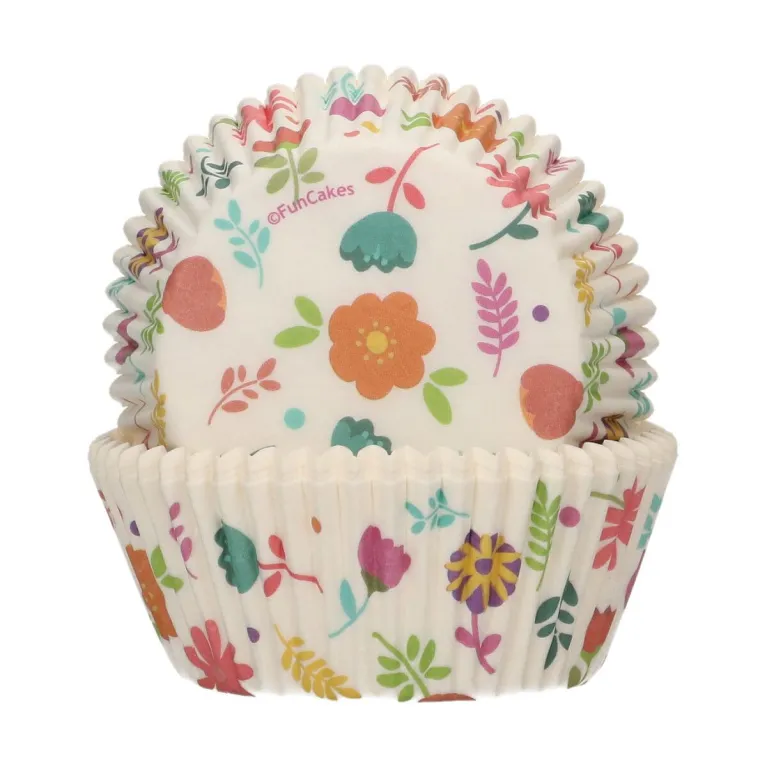 Caissettes à cupcakes FunCakes motif floral 48 pièces