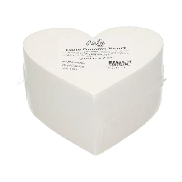 Gâteau factice FunCakes cœur 7 cm x Ø15 cm