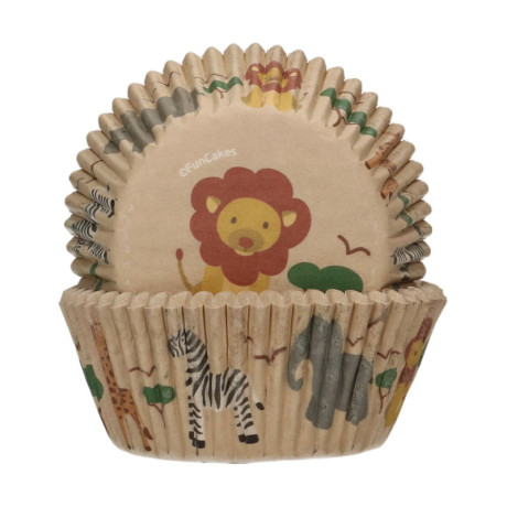 FunCakes Cupcake Baking Cups Safari Animals 48 pcs