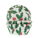 House of Marie Christmas Holly Leaf Baking Cups 50 pcs