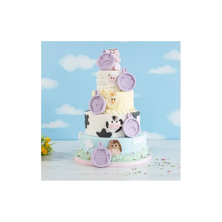 Karen Davies Farm Animal Faces Silicone Mold (Set of 5)