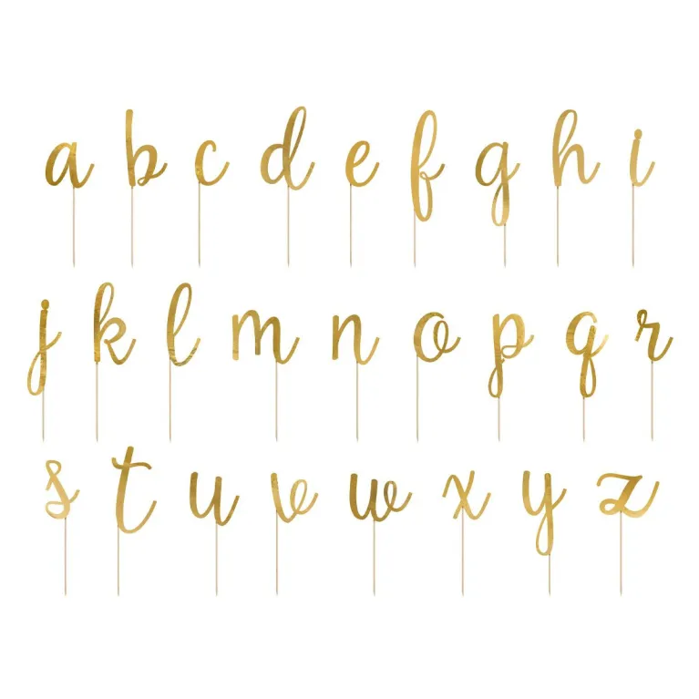 PartyDeco Alphabet Gold Toppers (Pack of 53)