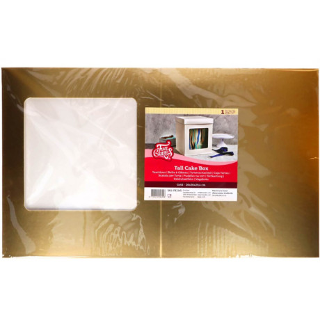 FunCakes Tall Cake Box Gold 26 x 26 x 29.5 cm