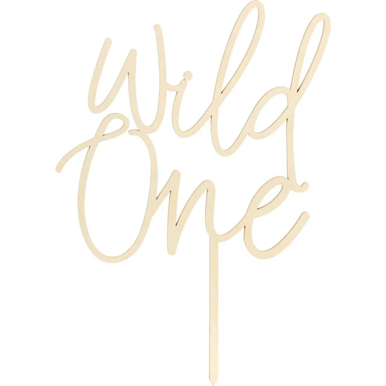 Topper en bois PartyDeco Wild One 22 cm