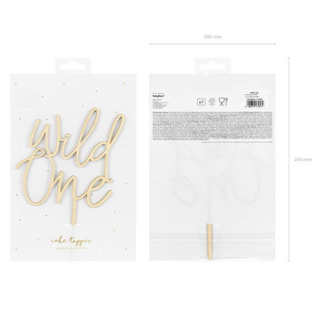 PartyDeco Wood Topper Wild One 22 cm