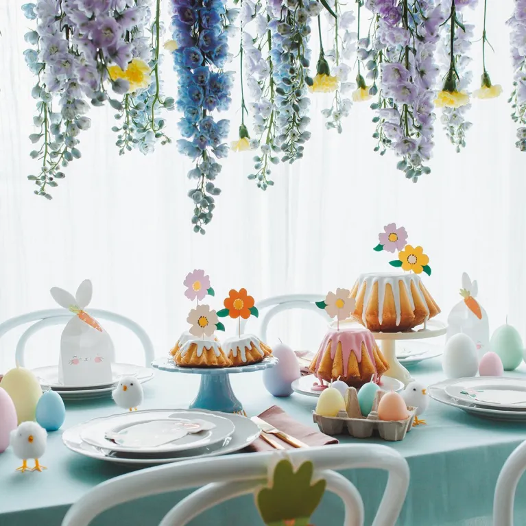 PartyDeco Mix Flowers Toppers (Pack of 8)