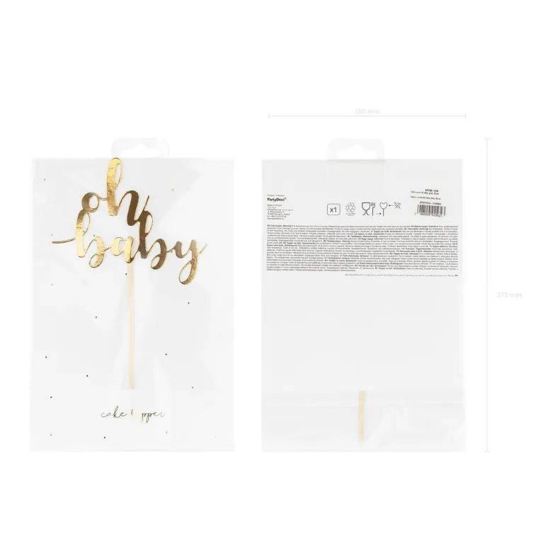 PartyDeco Oh Baby Gold Topper