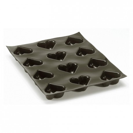 Flexipan 600 x 400 20 curved hearts 75 x 65 x 35 mm