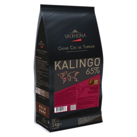 Kalingo 65% chocolat noir de couverture pur Grenade fèves 500 g