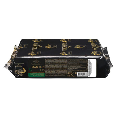 Manjari 64% chocolat noir de couverture pur Madagascar blocs 3 kg