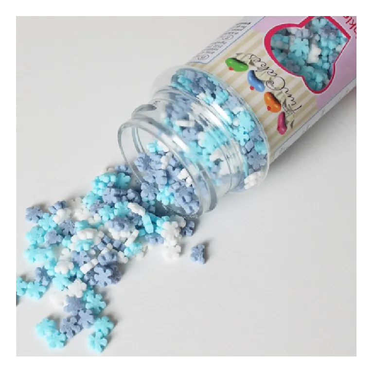Mini flocons de neige blancs et bleus en sucre FunCakes 55 g