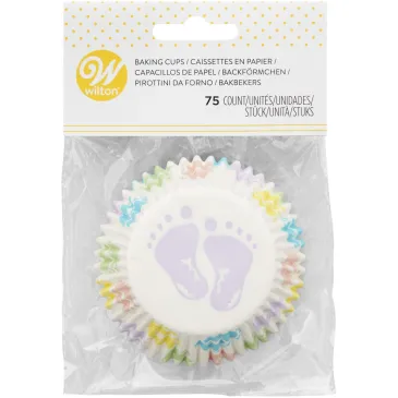 Caissettes Wilton pieds de bébé 75 pièces