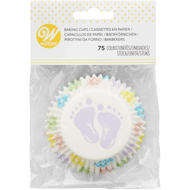 Wilton Baby Feet Cupcake Baking Cups 75 Pieces