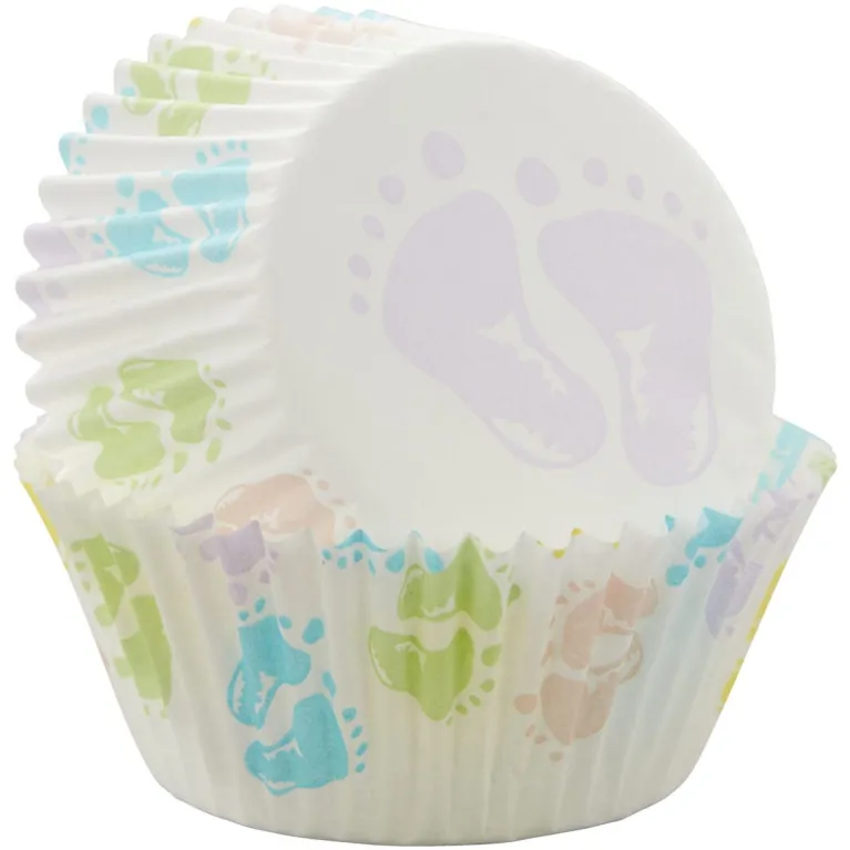 Caissettes Wilton pieds de bébé 75 pièces