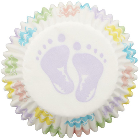 Caissettes Wilton pieds de bébé 75 pièces