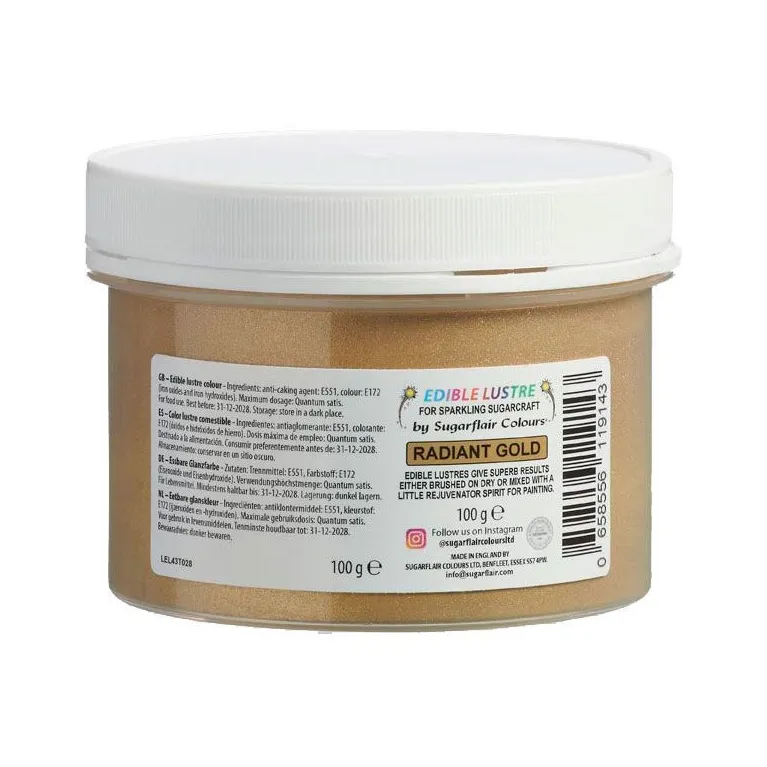 Paillettes alimentaires Sugarflair Radiant Gold, 100 g