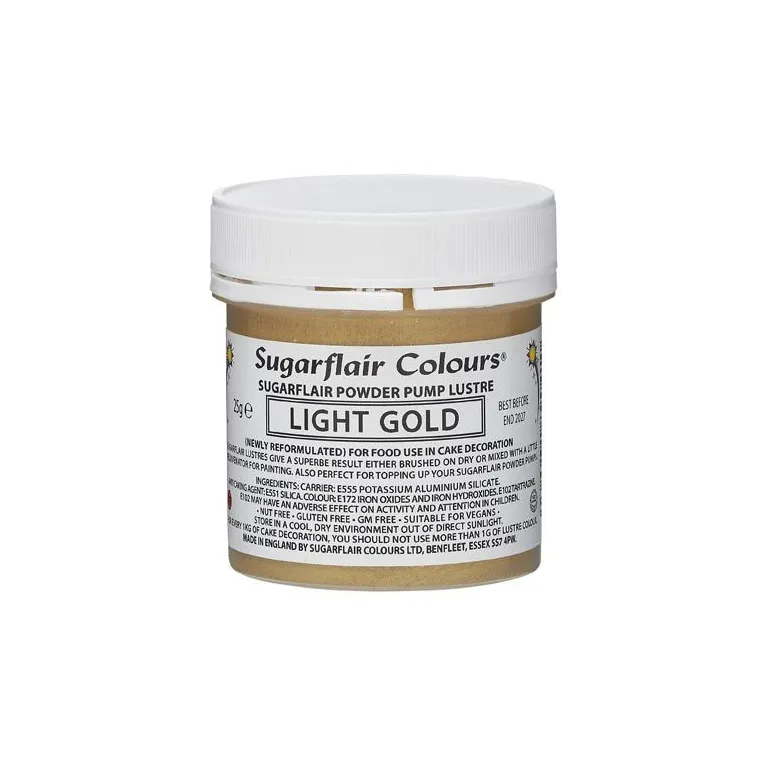 Paillettes alimentaires Sugarflair or clair 25 g