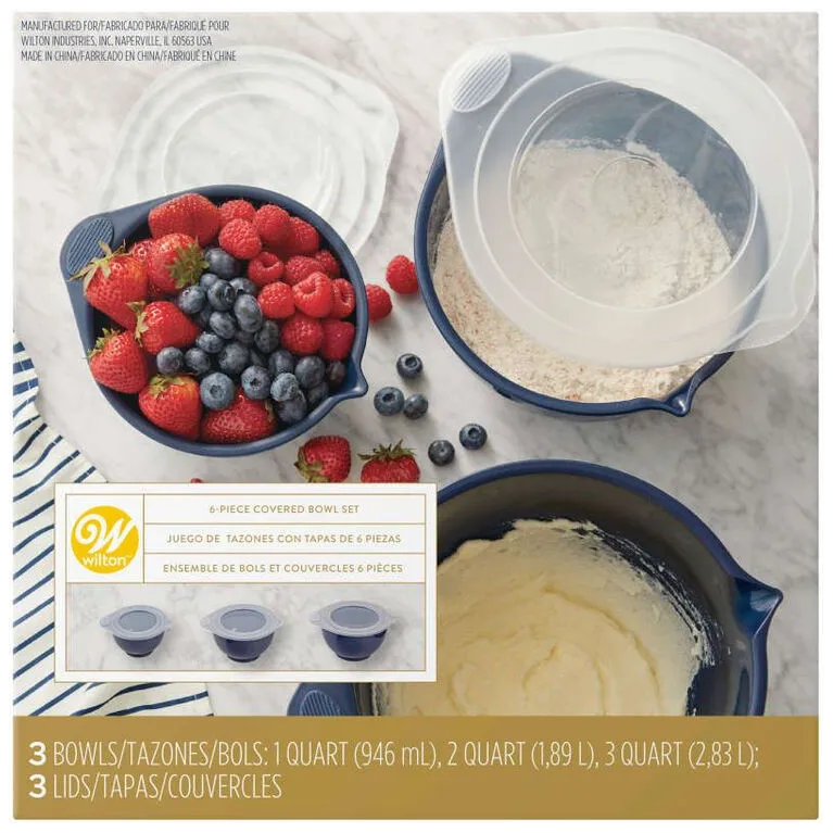 Bol à mixer avec couvercle Wilton (lot de 3)