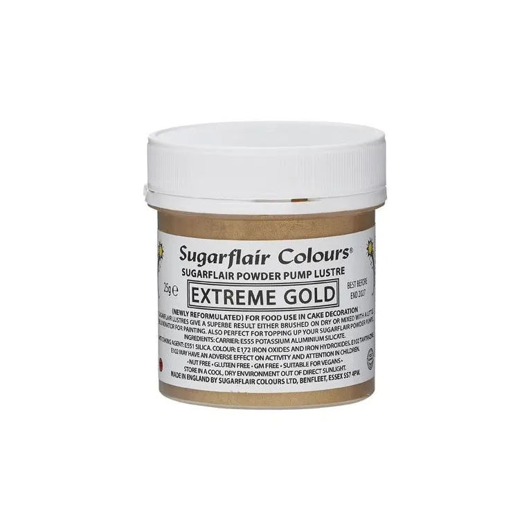 Sugarflair Edible Glitter Extreme Gold 25 g