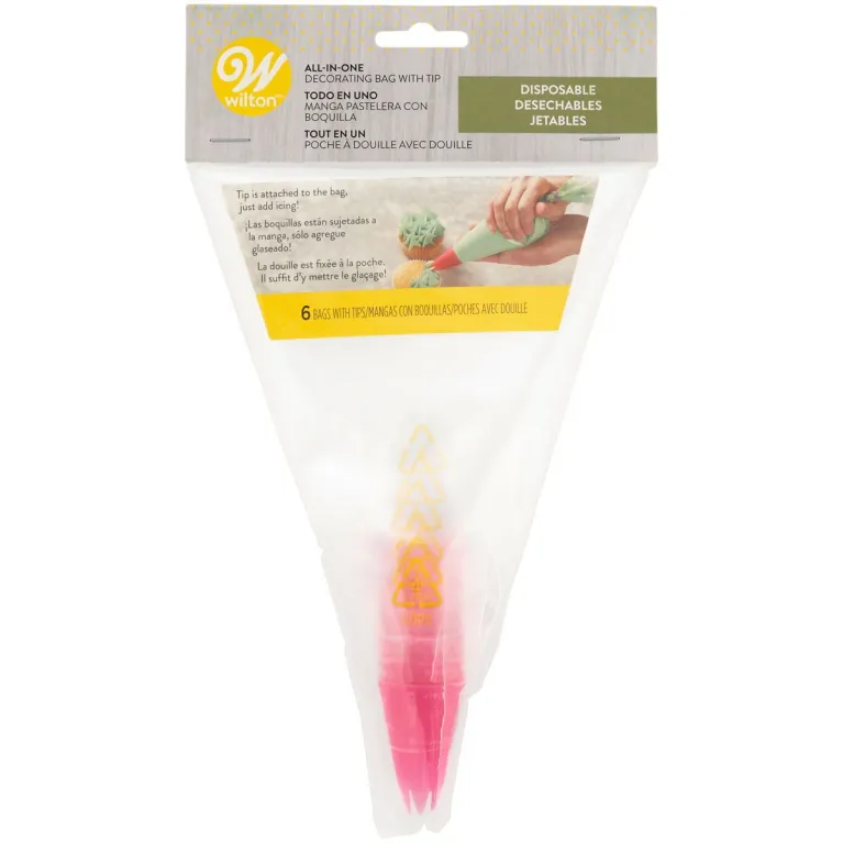 Wilton Disposable Piping Bags and 1M Tips (Set of 6)