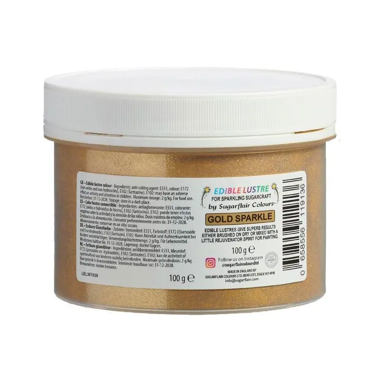 Sugarflair Edible Glitter Gold Sparkle 100 g