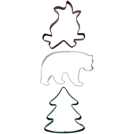 Découpoirs de biscuits Wilton feu, ours, arbre 3 pièces
