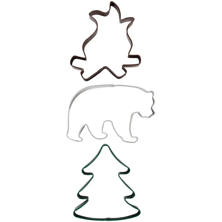 Découpoirs de biscuits Wilton feu, ours, arbre 3 pièces
