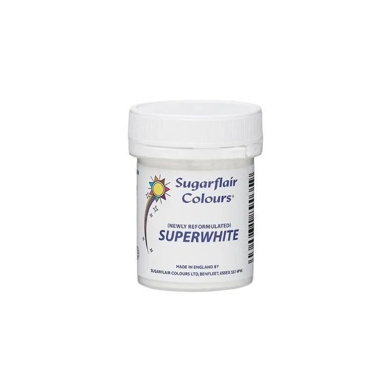 Colorant hydrosoluble en poudre Sugarflair Super White 20 g