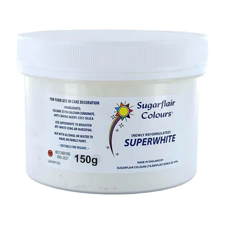 Sugarflair Water-Soluble Powder Colour Super White 150 g