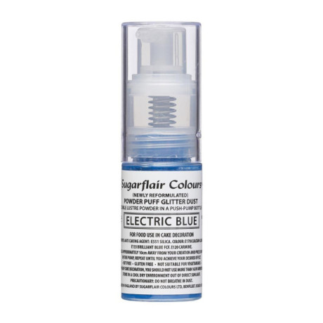 Paillettes alimentaires en spray Sugarflair Electric Blue 10 g
