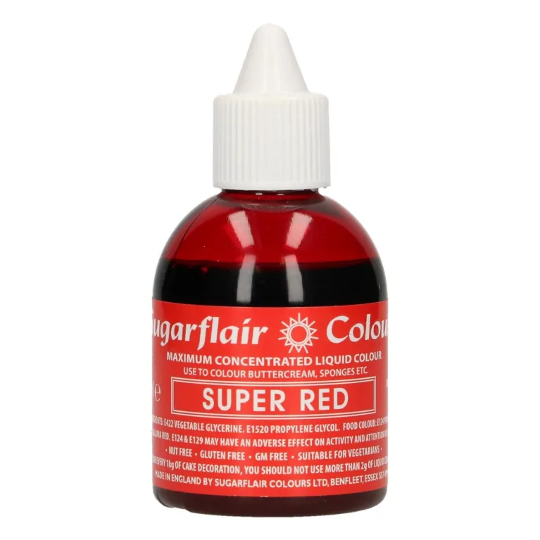 Colorant alimentaire  liquide Sugarflair Rouge Intense 60 ml