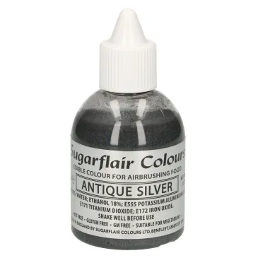 Sugarflair Airbrush Colour Antique Silver 60 ml